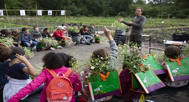 Groep 6A naar de schooltuinen